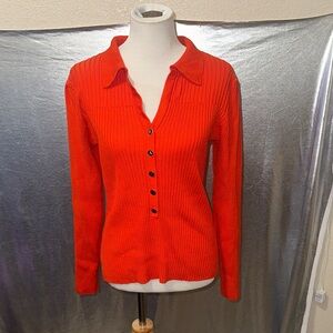 Karl Lagerfeld Orange V-Neck Sweater